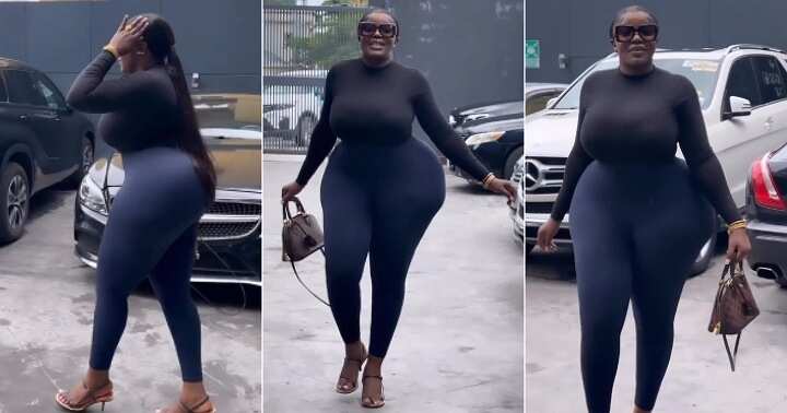 Thick Black Lady With Fine Shape Catwalks on Road Video Causes Buzz