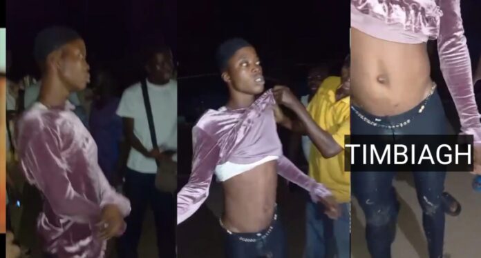 Watch Video: A man was caught in Navrongo dressed as a lady, attempting to scam men